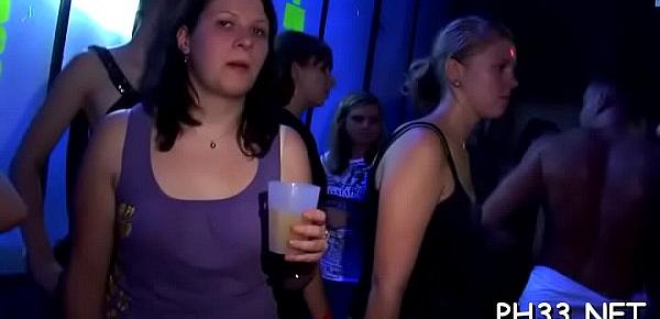  Drunk cheeks engulfing rod in club